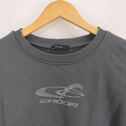 エモダ EMODA STONE LOGO SHORT SWEAT レディース FREE