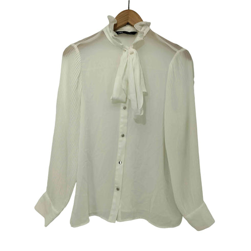 ザラ ZARA プリーツスリーブ仕様ブラウス レディース import:XS