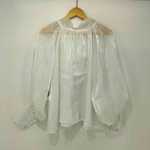 リボンデザイン L/S ブラウス レディース