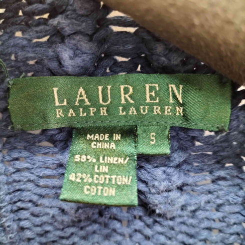 ローレンラルフローレン LAUREN RALPH LAUREN 90S リネンコットン ケーブルニット レディース import:S