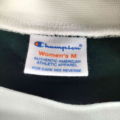 チャンピオン Champion 刺繍ロゴ 異素材 切替 クルーネックスウェット レディース M