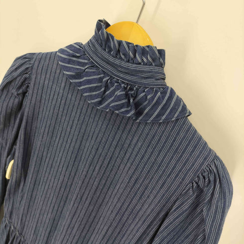 ガニーサックス GUNNE SAX USA製 紙タグ ストライプフリルデニムワンピース レディース 11