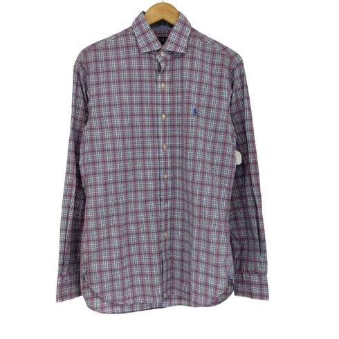 ポロラルフローレン POLO RALPH LAUREN slim fit チェック ワイドカラーシャツ メンズ import:S