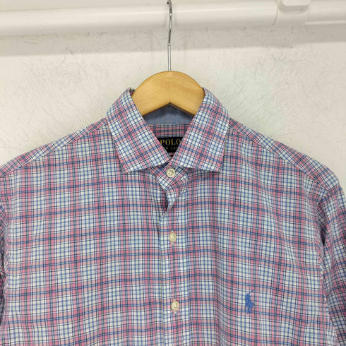 ポロラルフローレン POLO RALPH LAUREN slim fit チェック ワイドカラーシャツ メンズ import:S