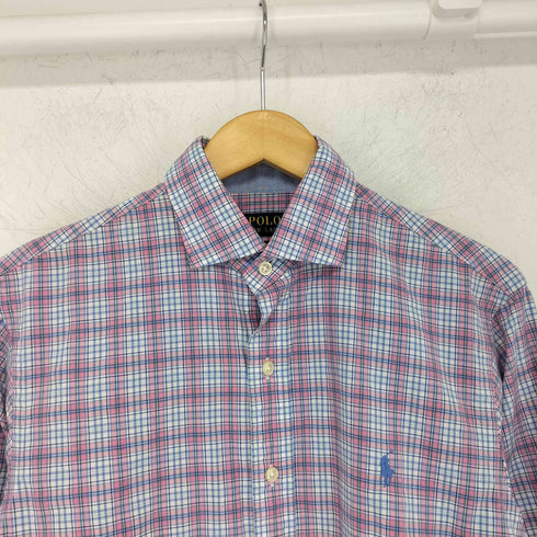 ポロラルフローレン POLO RALPH LAUREN slim fit チェック ワイドカラーシャツ メンズ import:S