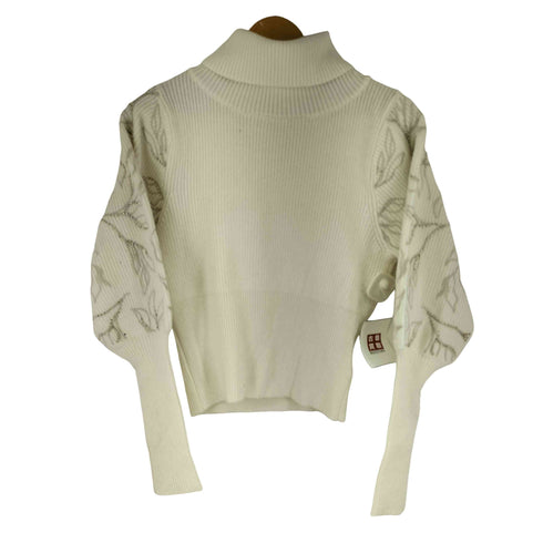 ラグナムーン LAGUNAMOON ショルダーエンブロイダリーニットトップス レディース FREE