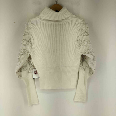 ラグナムーン LAGUNAMOON ショルダーエンブロイダリーニットトップス レディース FREE