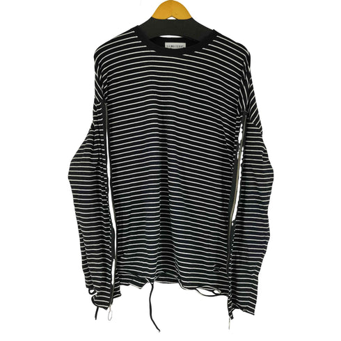LILWHITEDOT ジップデザインボーダーカットソー メンズ