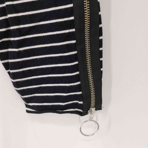 LILWHITEDOT ジップデザインボーダーカットソー メンズ
