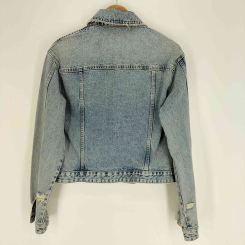 ザラ ZARA RIPPED DENIM JACKET ダメージ デニム ジャケット レディース import:XS