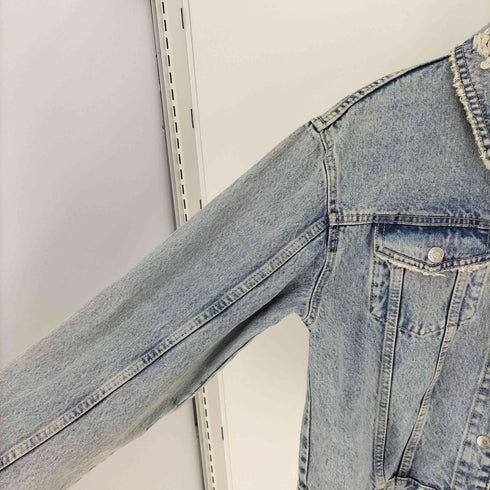 ザラ ZARA RIPPED DENIM JACKET ダメージ デニム ジャケット レディース import:XS