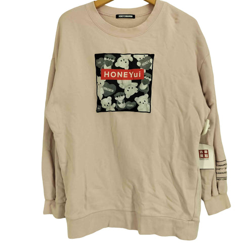 ハニーシナモン Honey Cinnamon プリント クルーネック スウェット レディース FREE