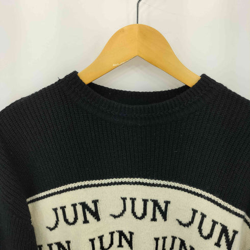 ジュンメン JUN MEN 80-90s フロントロゴ クルーネック ウール ニット メンズ