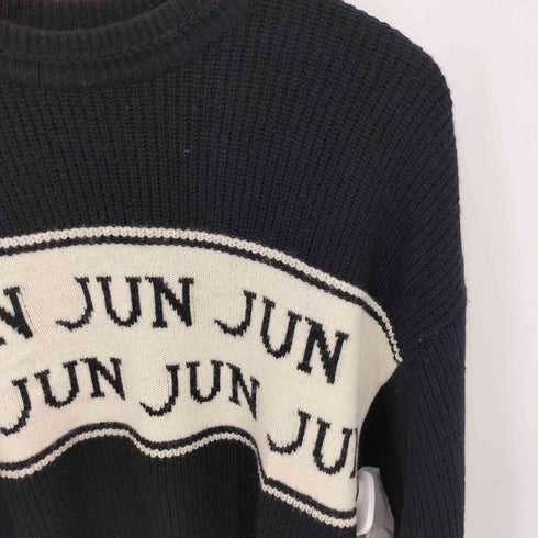 ジュンメン JUN MEN 80-90s フロントロゴ クルーネック ウール ニット メンズ