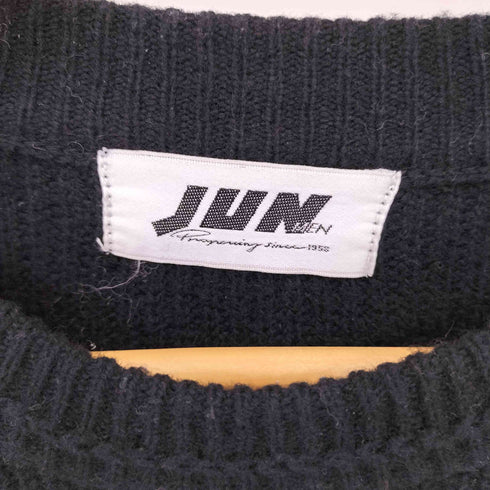 ジュンメン JUN MEN 80-90s フロントロゴ クルーネック ウール ニット メンズ