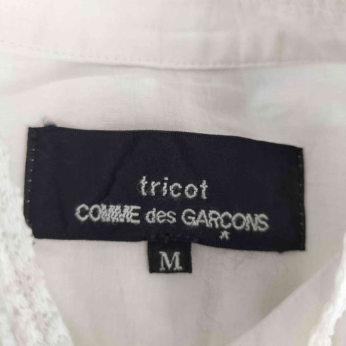 トリココムデギャルソン tricot COMME des GARCONS 16SS レーステーピングシアーコットンシャツワンピース レディース M