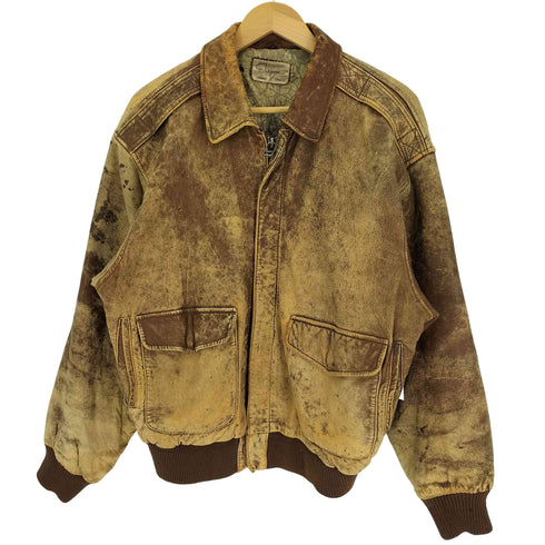 ELEGANCE JAPAN TOKYO A-2型 裏地世界地図 レザー フライト ジャケット メンズ