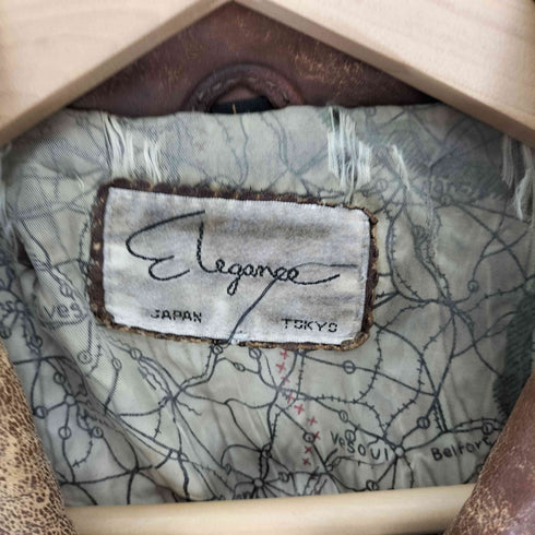 ELEGANCE JAPAN TOKYO A-2型 裏地世界地図 レザー フライト ジャケット メンズ
