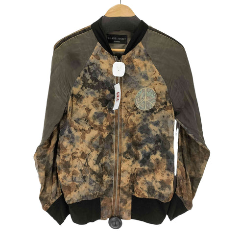 シェアースピリット SHARE SPIRIT シルク100% 総柄 ダブルジップ スカジャン メンズ JPN:44