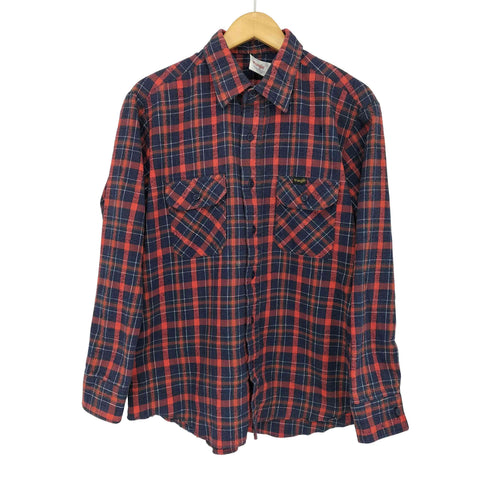 ラングラー Wrangler USA製 ピリング チェック レギュラーカラーシャツ メンズ import:L