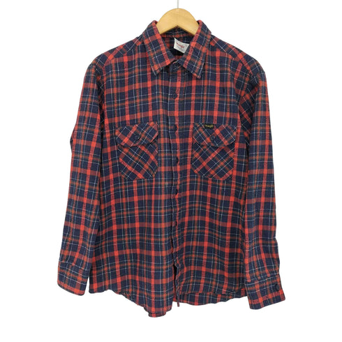 ラングラー Wrangler USA製 ピリング チェック レギュラーカラーシャツ メンズ import:L