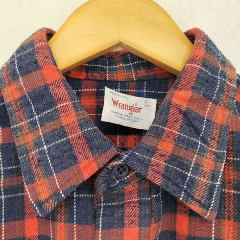 ラングラー Wrangler USA製 ピリング チェック レギュラーカラーシャツ メンズ import:L