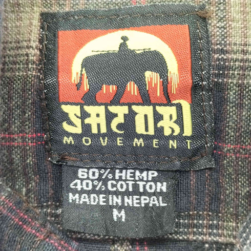 satori movement ヘンプコットン オンブレ レギュラーカラーシャツ メンズ import:M