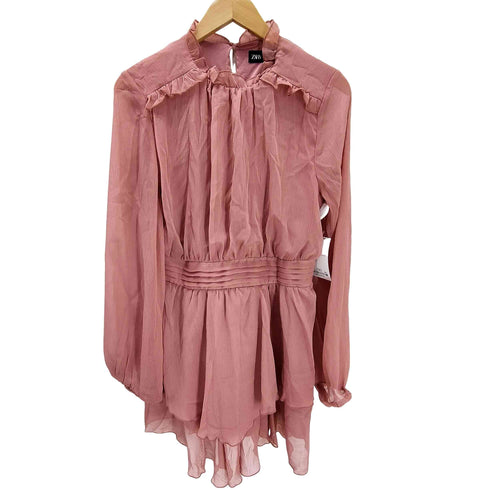 ザラ ZARA フリル ミニワンピース レディース import:M