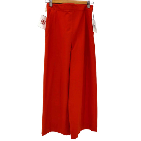 マカフィー MACPHEE ウールポリエステルストレッチ ワイドクロップドパンツ レディース 36