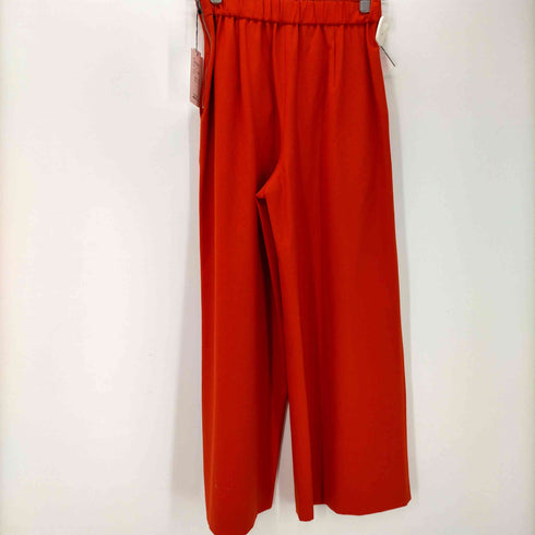 マカフィー MACPHEE ウールポリエステルストレッチ ワイドクロップドパンツ レディース 36