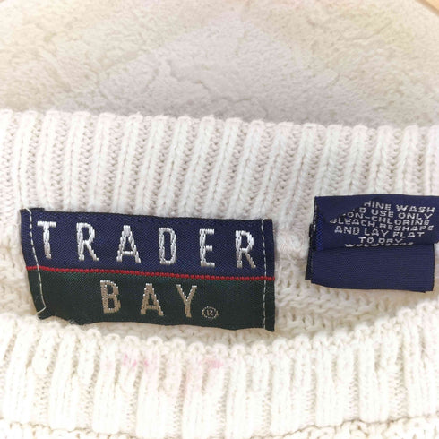 trader bay USA製 ヘリンボーン コットンニット メンズ XLT