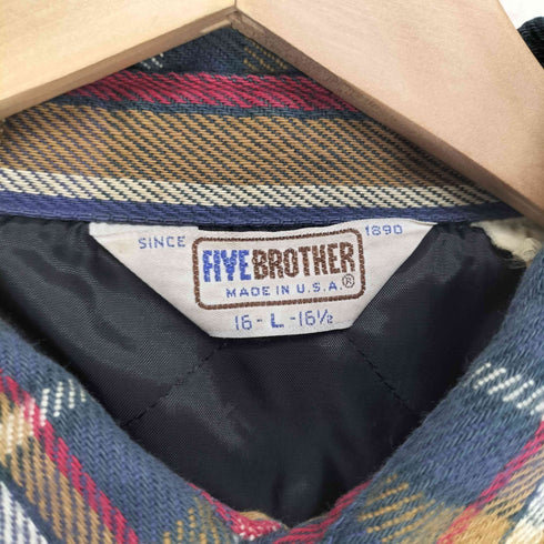 ファイブブラザー FIVE BROTHER 70S~80S MADE IN USA キルティングライナーL/S シャツ メンズ L