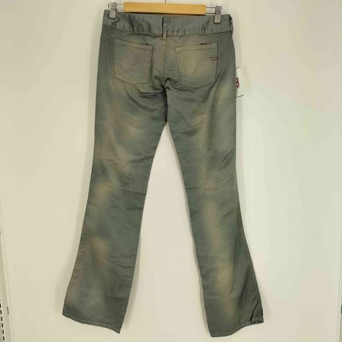 ディーゼルインダストリー Diesel Industry 00S Dロゴ刺繍 4ポケット ジップフライ 62/38 コットン レーヨン フレア パンツ Y2K レディース US:28-29