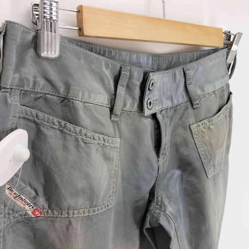 ディーゼルインダストリー Diesel Industry 00S Dロゴ刺繍 4ポケット ジップフライ 62/38 コットン レーヨン フレア パンツ Y2K レディース US:28-29