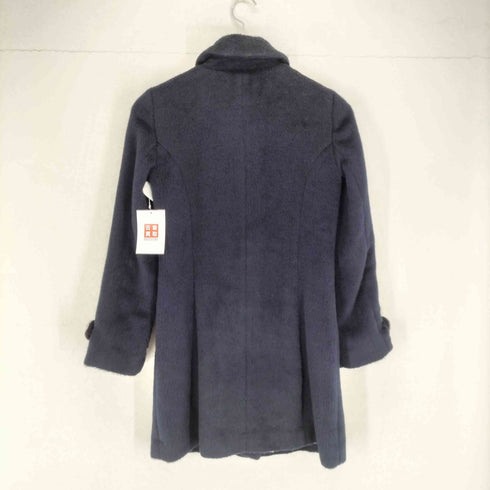 ビジュー装飾レーヨン混ステンカラーコート レディース S