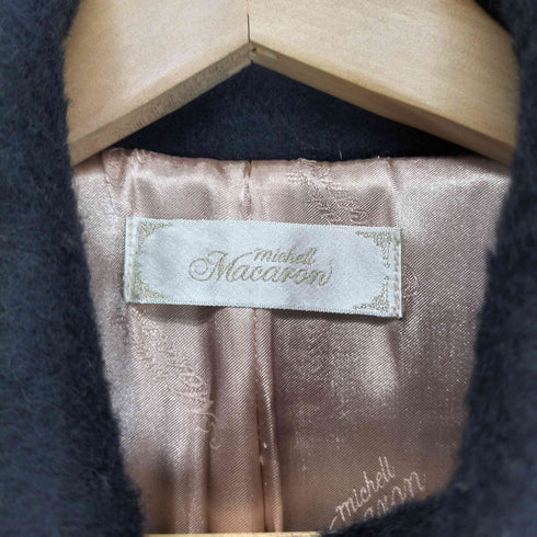 ビジュー装飾レーヨン混ステンカラーコート レディース S