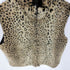 ヒョウ柄 レオパード 背面 フェイクレザー 切替 スタンドネック フルジップ フェイクファー ベスト Y2K メンズ