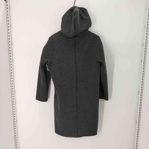 LA MONET フェイクレザーポケット フード コート レディース