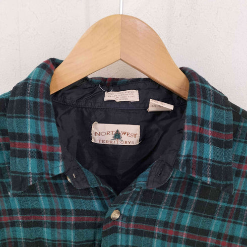 ノースウエストテリトリー NORTHWEST TERRITORY 香港製 チェック 両胸フラップ レギュラーカラーシャツ メンズ import:XL