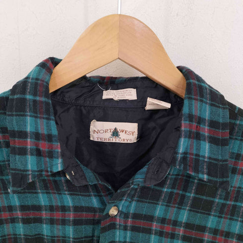 ノースウエストテリトリー NORTHWEST TERRITORY 香港製 チェック 両胸フラップ レギュラーカラーシャツ メンズ import:XL