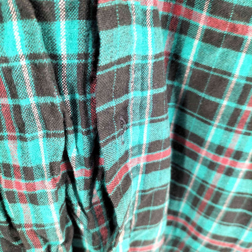 ノースウエストテリトリー NORTHWEST TERRITORY 香港製 チェック 両胸フラップ レギュラーカラーシャツ メンズ import:XL