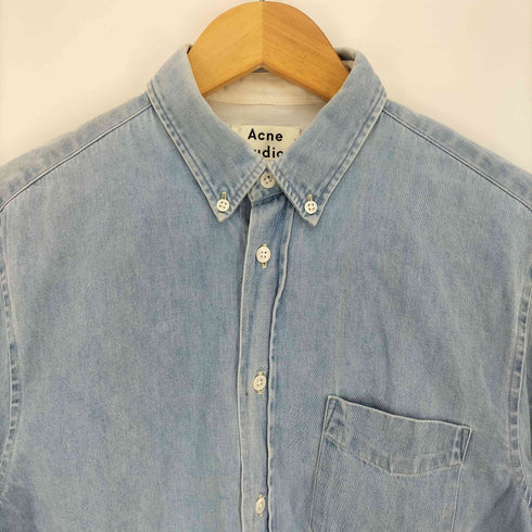 アクネストゥディオズ ACNE STUDIOS Isherwood Button-Down Collar Washed-Denim Shirt イシャーウッド ボタンダウンカラー ウォッシュド デニム シャツ メンズ EUR:46
