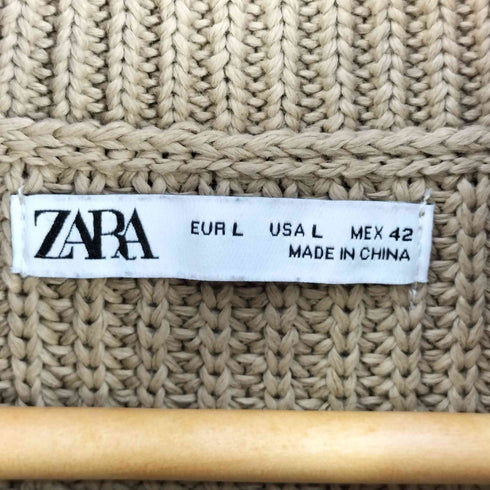 ザラ ZARA ダブルジップ ローゲージニット メンズ import:L