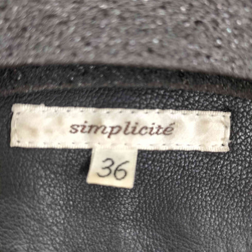 シンプリシテェ SIMPLICITE シープスキン ダブルライダースジャケット レディース 36