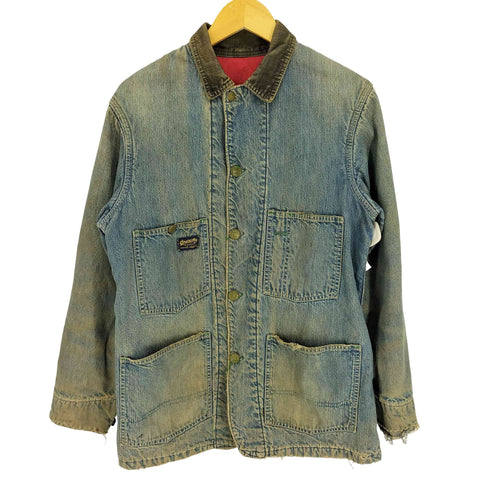 オシュコシュ OSHKOSH B'gosh 60S 裏地キルティング コーデュロイ襟 クローバーボタン デニム カバーオール ボロ メンズ