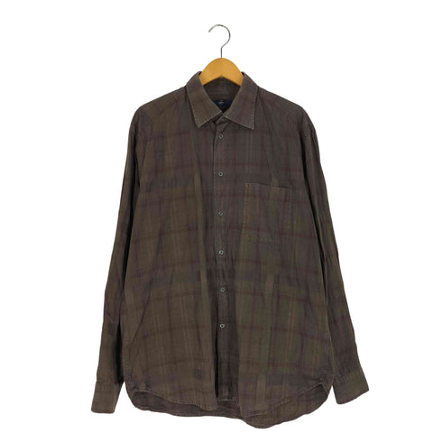 ゼニアスポーツ Zegna sport ルーマニア製 チェックレギュラーカラーシャツ メンズ import:XL