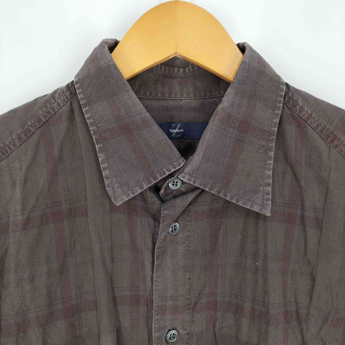 ゼニアスポーツ Zegna sport ルーマニア製 チェックレギュラーカラーシャツ メンズ import:XL