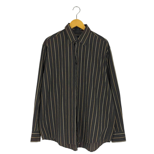 ヴァンヒューゼン VAN HEUSEN 90~00S NO IRON 織り ストライプレギュラーカラーシャツ メンズ import:L