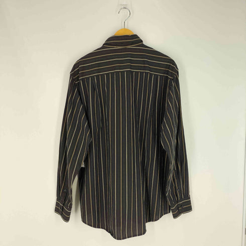 ヴァンヒューゼン VAN HEUSEN 90~00S NO IRON 織り ストライプレギュラーカラーシャツ メンズ import:L