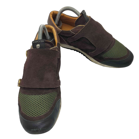 ハイドロゲン HYDROGEN イタリア製 レザー スウェード メッシュ 異素材切替 ダブルモンク ストラップ スニーカー Y2K メンズ EUR:41